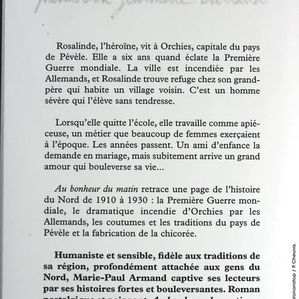 Au bonheur du matin - Marie-Paul Armand - livre