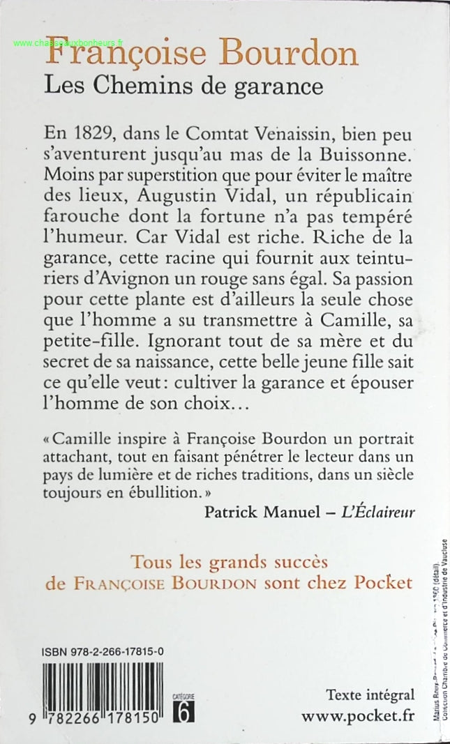 Les chemins de garance - Françoise Bourdon - livre