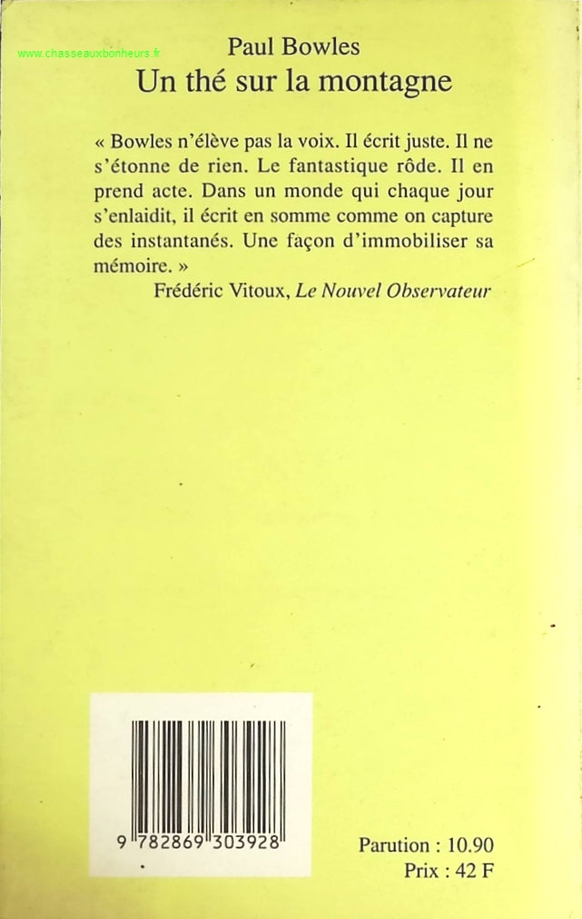 Un Thé sur la montagne - Paul Bowles - livre