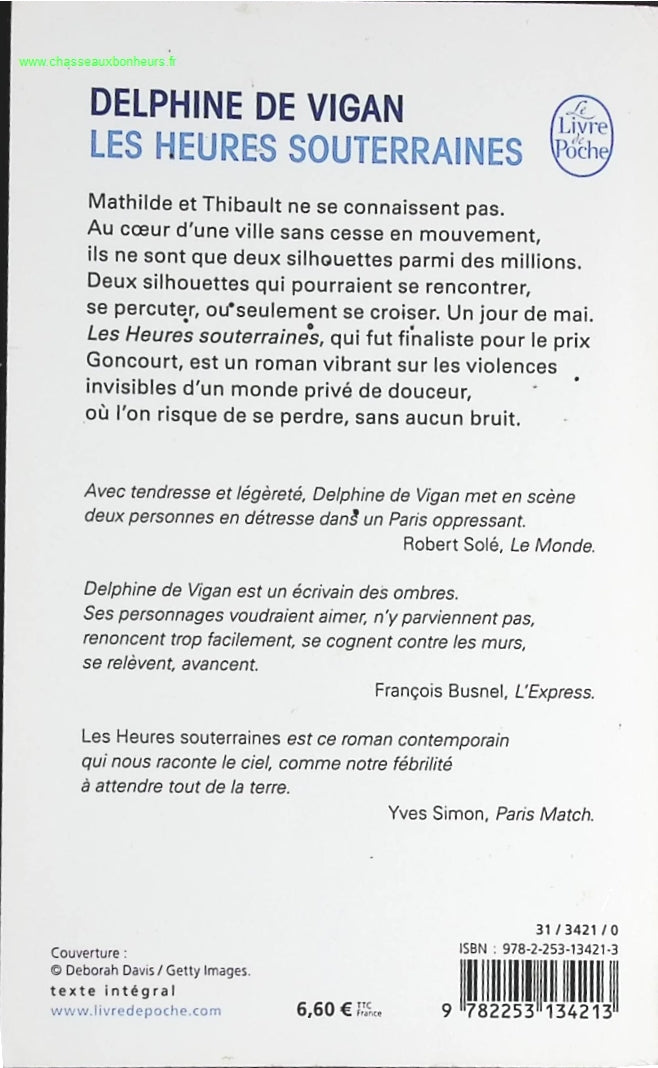 Les Heures souterraines - Delphine de Vigan - livre