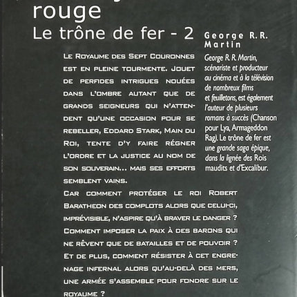 Le Trône de fer - Tome 2 - Le Donjon rouge - George R.R. Martin - livre