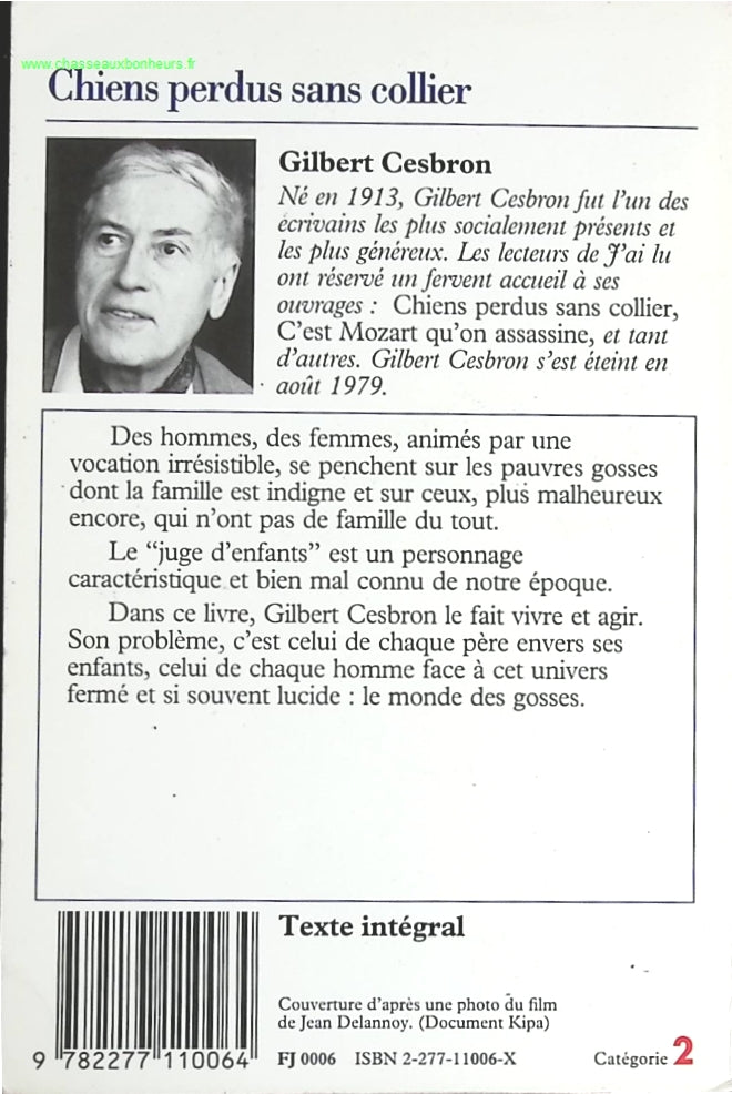 Chiens perdus sans collier - Gilbert Cesbron - livre
