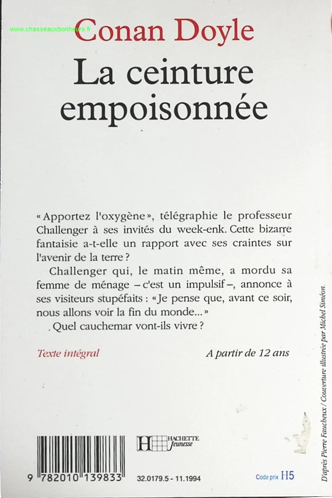 La Ceinture empoisonnée - Sir Arthur Conan Doyler - livre