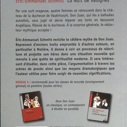 La Nuit de Valognes - Classiques et Contemporains - Eric-Emmanuel Schmitt- livre