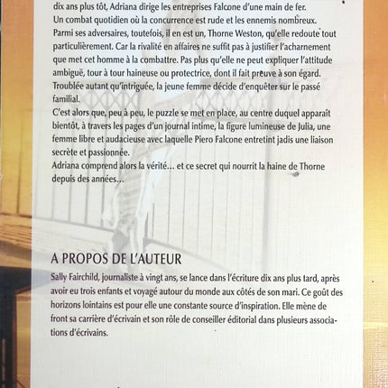 L'Héritière Sans Passe - Sally Fairchild - Roman contemporain et drame familial - livre