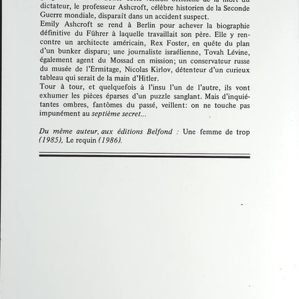 Le Septième Secret - Irving Wallace - livre