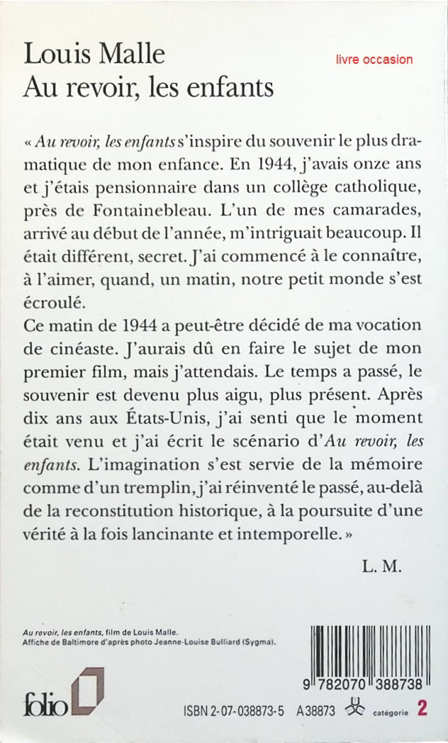Au revoir, les enfants - Louis Malle - Livre