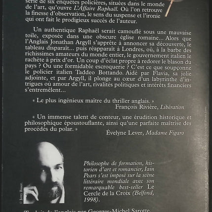 L'Affaire Raphaël – Iain Pears – Roman policier historique et enquête dans le monde de l’art - livre