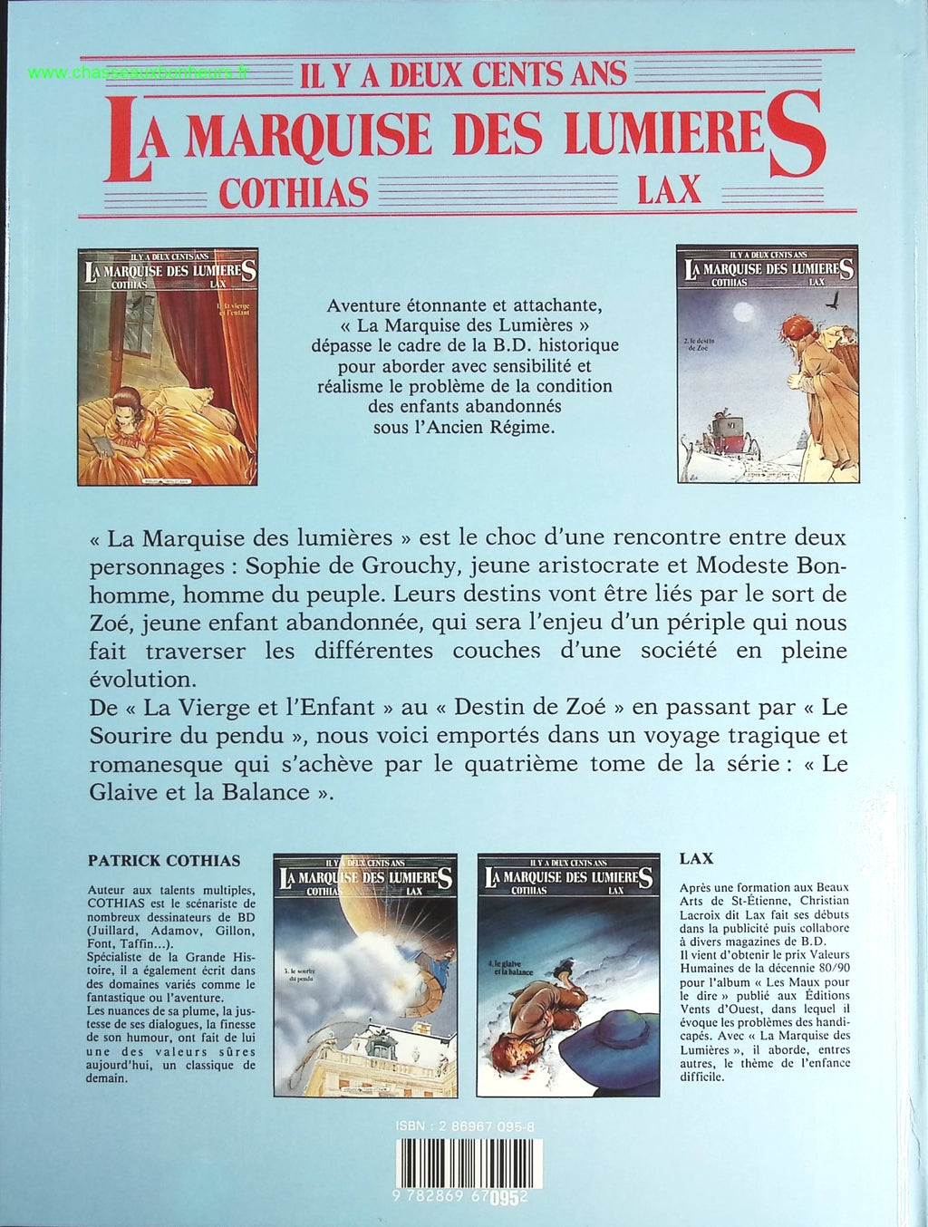 Le glaive et la balance tome 4 - La marquise des lumières - Patrick Cothias Lax - livre BD