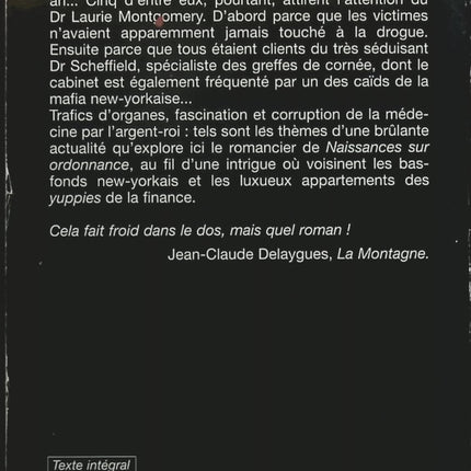 Vengeance aveugle – Robin Cook – thriller médical suspense hôpital occasion - Livre