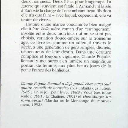 Belle mère - Claude Pujade-Renaud - livre