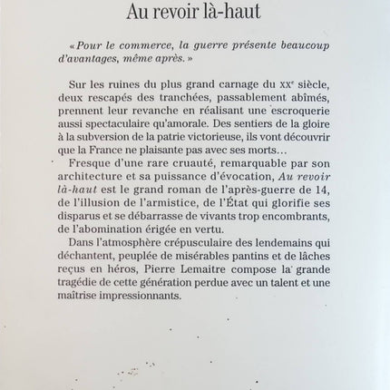 Au revoir là-haut - Pierre Lemaitre - Livre
