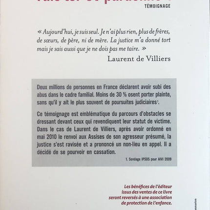 Tais-toi et pardonne ! - Laurent de Villiers - Livre
