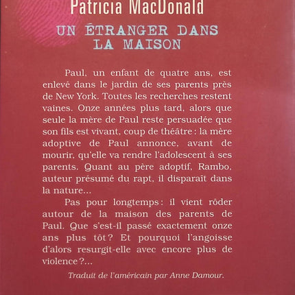 Un étranger dans la maison - Patricia MacDonald - livre