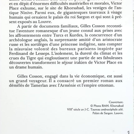Les taureaux de Khorsabad - Gilles Cosson - livre
