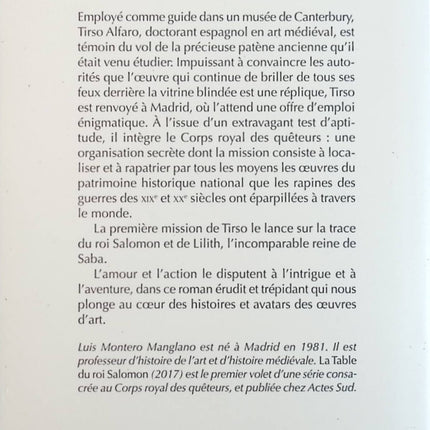 La table du roi Salomon - Luis Montero Manglano - Livre