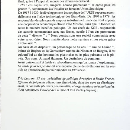 La Corde pour les pendre : Relations entre milieux d'affaires occidentaux et régimes communistes, de 1917 à nos jours - Éric Laurent - livre
