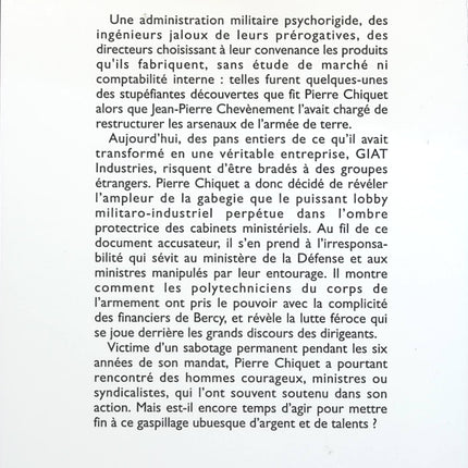 La Gabegie. Le scandale du complexe militaro-industriel français - Pierre Chiquet - livre