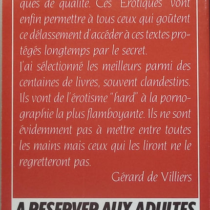 Premiers Supplices - Les érotiques - Gérard de Villiers - Livre