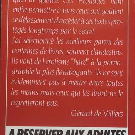 Vallées animées - Les érotiques - Gérard de Villiers - Livre