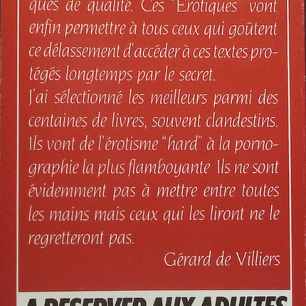 L'amour au cirque - Les érotiques - Gérard de Villiers - Livre