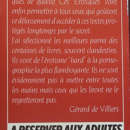L'amour au cirque - Les érotiques - Gérard de Villiers - Livre