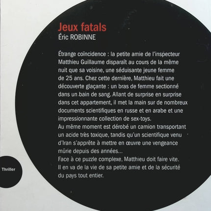 Jeux fatals - Eric Robinne - livre