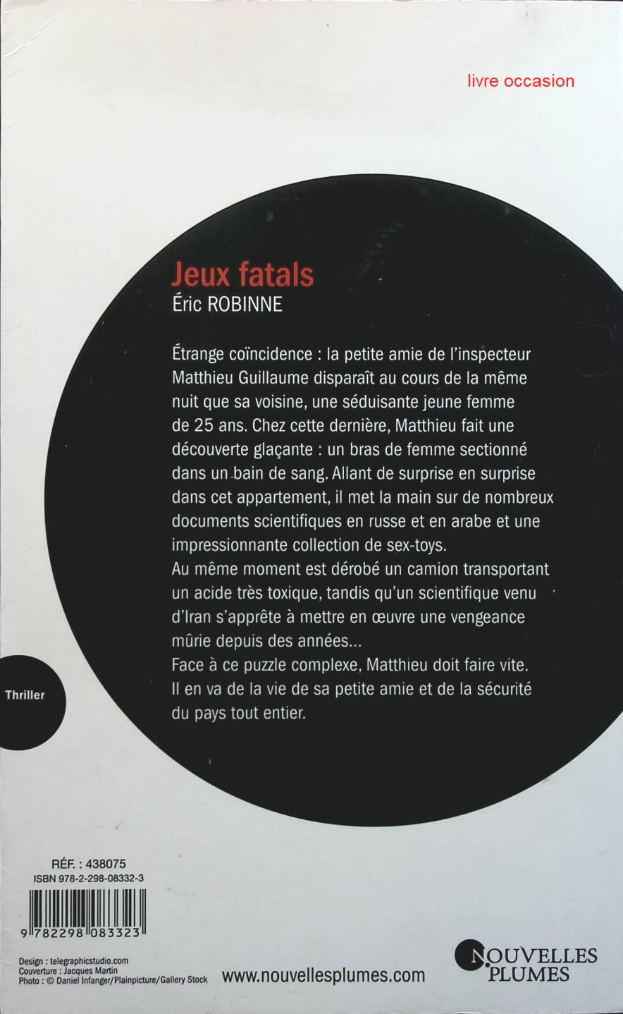 Jeux fatals - Eric Robinne - livre