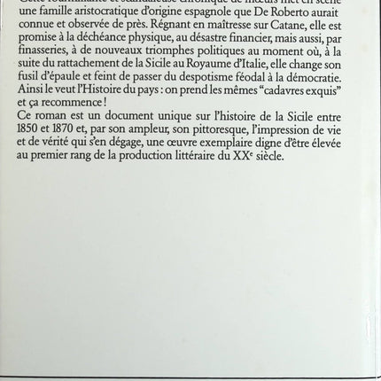 Les Princes de Francalanza - Federico de Roberto - Livre