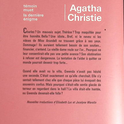 Témoin muet - La Dernière énigme - Agatha Christie - livre