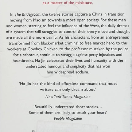 The Bridegroom – Ha Jin – Roman anglais sur les relations humaines, la famille, le mariage et les différences culturelles - Livre en Anglais