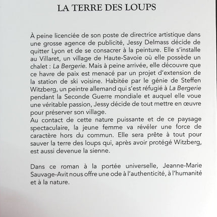 La terre des loups - Jeanne-Marie Sauvage-Avit - livre