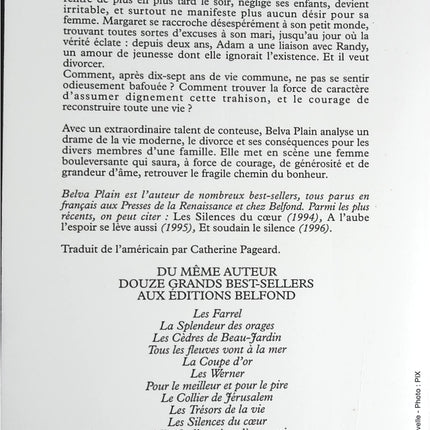 Promesse - Belva Plain - livre