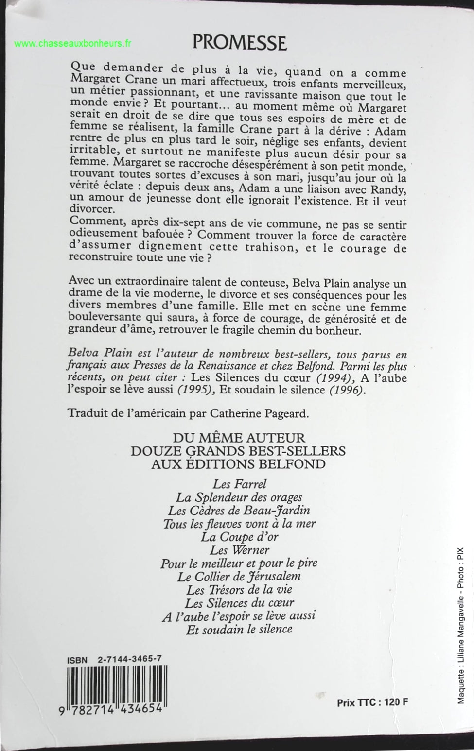 Promesse - Belva Plain - livre