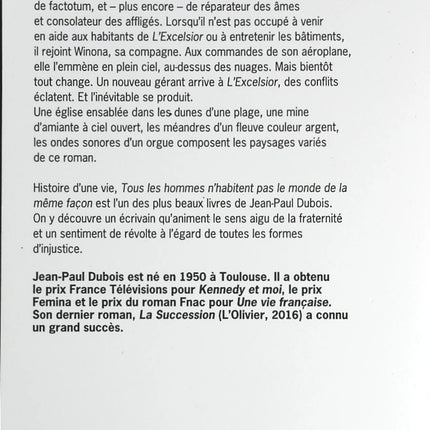 Tous les hommes n'habitent pas le monde de la même façon - Jean-Paul Dubois - livre