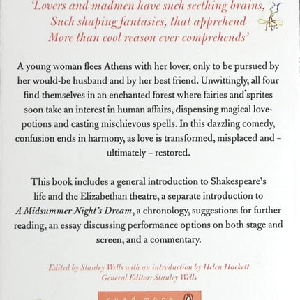 A Midsummer Night’s Dream – William Shakespeare – livre en anglais théâtre comédie classique occasion - livre en Anglais
