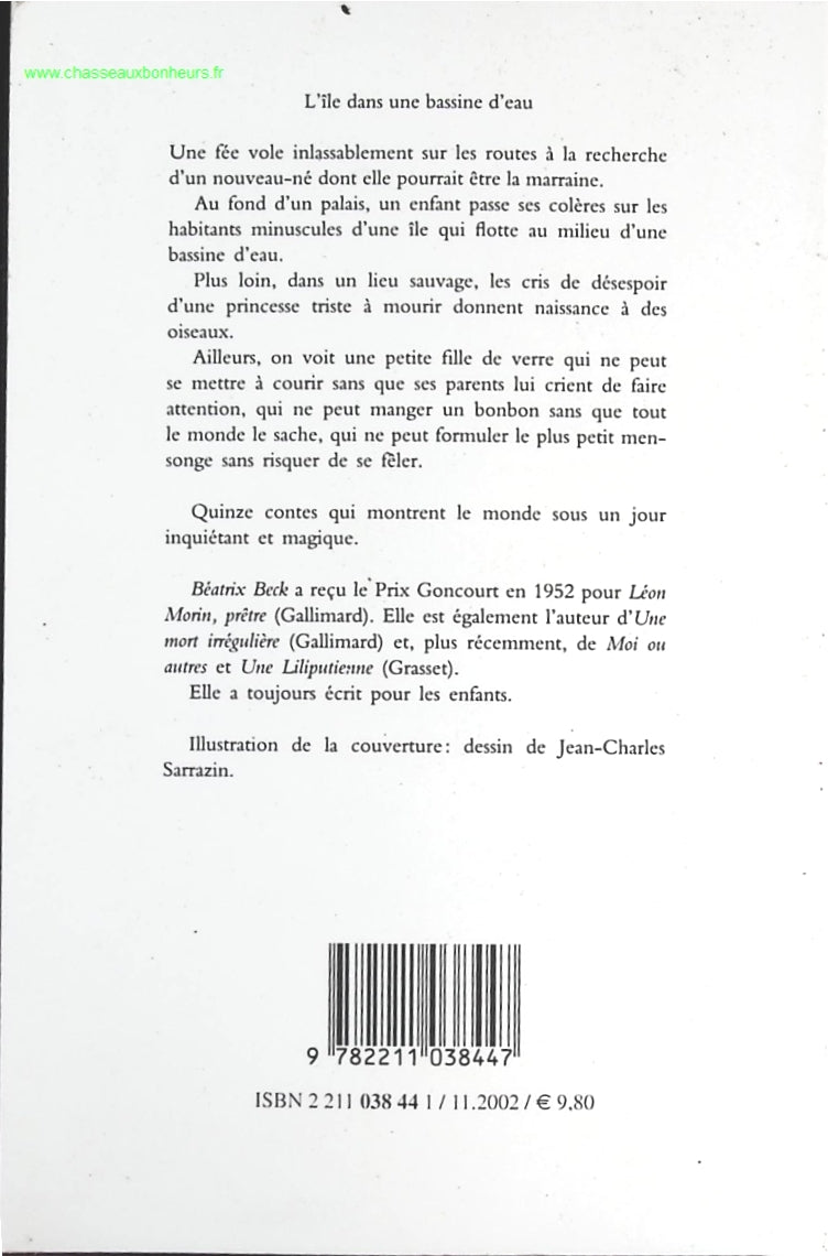 L'Île dans une bassine d'eau - Béatrix Beck - livre