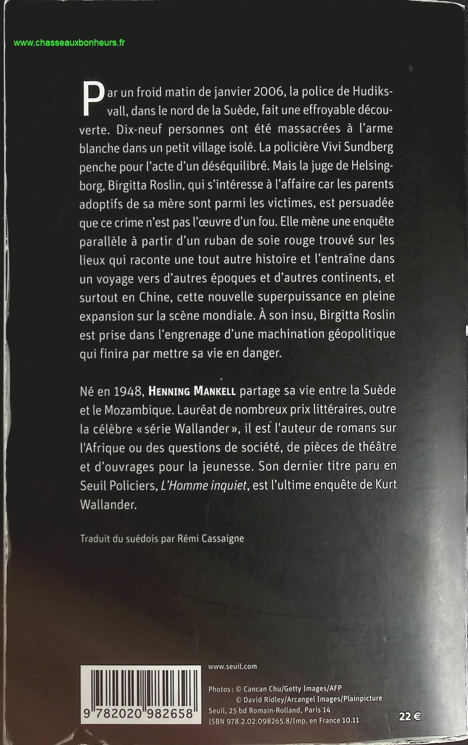 Le Chinois - Henning Mankell - livre