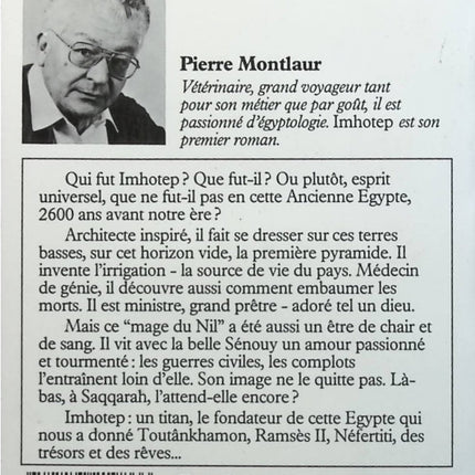 Imhotep : Le mage du Nil - Pierre Montlaur - Livre