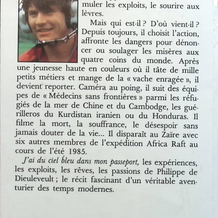 J'ai du ciel bleu dans mon passeport - Philippe de Dieuleveut - Livre