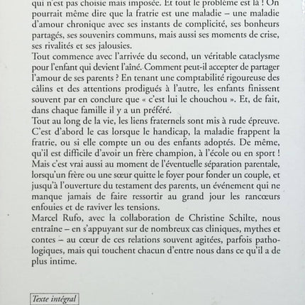 Frères et soeurs, une maladie d'amour - Marcel Rufo - livre