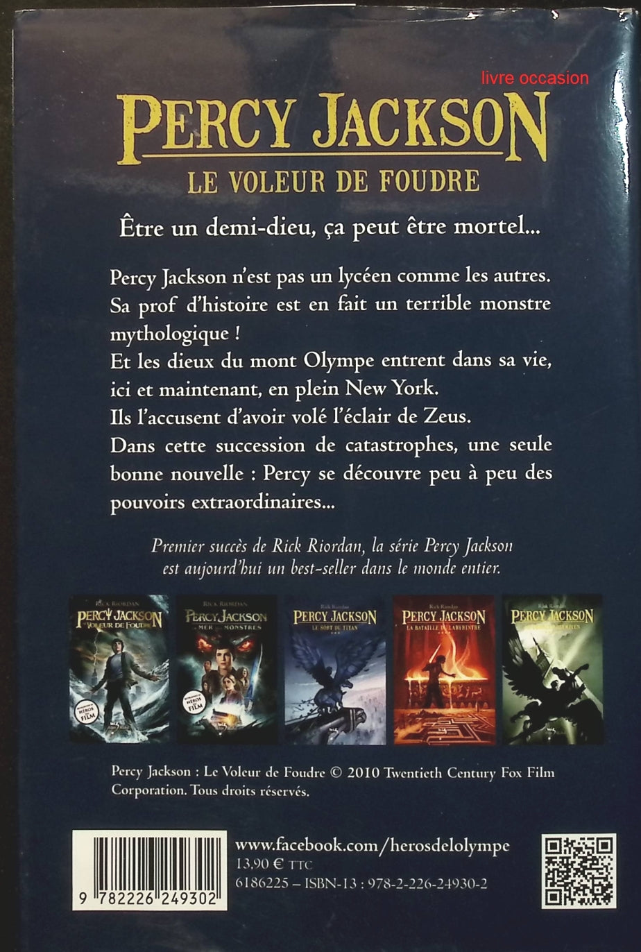 Percy Jackson et les Olympiens, tome 1 : Le Voleur de foudre - Rick Riordan - livre