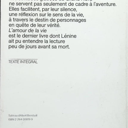 L'amour de la vie - Jack London - livre