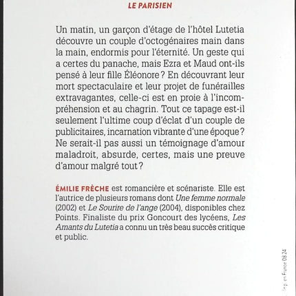 Les Amants du Lutetia - Émilie Frèche - livre