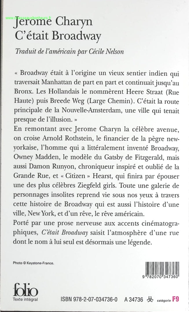C'était Broadway - Jerome Charyn - livre