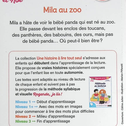 Mila au zoo Niveau 2 - Lecture CP - Regarde je lis - livre