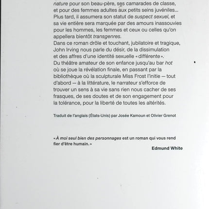 A moi seul bien des personnages - John Irving - livre