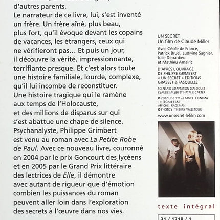 A Secret - Philippe Grimbert - 2006 - book