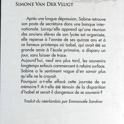 La mémoire assassiné - Simone Van Der Vlugt - livre