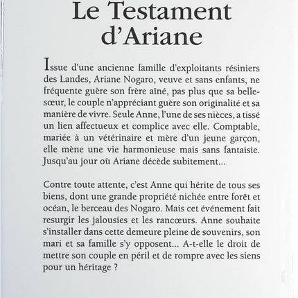Le testament d'Ariane - Françoise Bourdin - livre